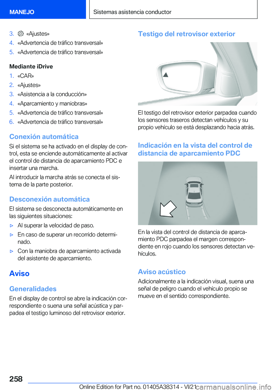 BMW 2 SERIES GRAN COUPE 2022  Manuales de Empleo (in Spanish) �3�.���«�A�j�u�s�t�e�s�{�4�.�«�A�d�v�e�r�t�e�n�c�i�a��d�e��t�r�