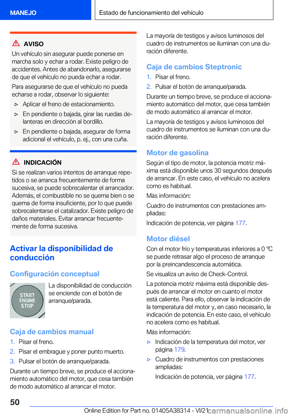 BMW 2 SERIES GRAN COUPE 2022  Manuales de Empleo (in Spanish) �A�V�I�S�O
�U�n��v�e�h�