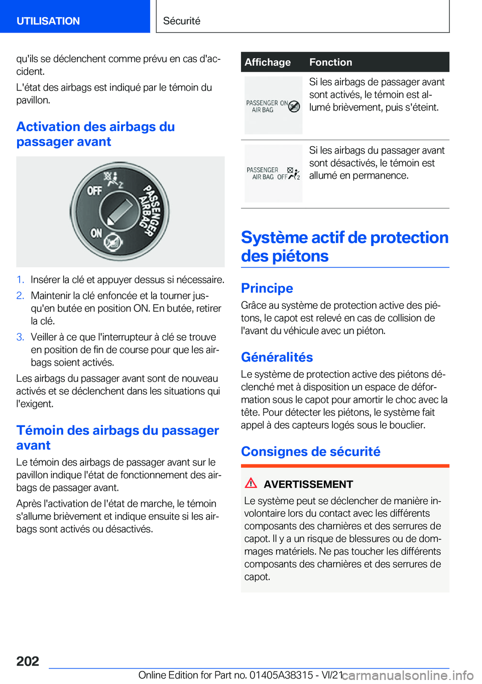 BMW 2 SERIES GRAN COUPE 2022  Notices Demploi (in French) �q�u�'�i�l�s��s�e��d�é�c�l�e�n�c�h�e�n�t��c�o�m�m�e��p�r�é�v�u��e�n��c�a�s��d�'�a�cj
�c�i�d�e�n�t�.
�L�'�é�t�a�t��d�e�s��a�i�r�b�a�g�s��e�s�t��i�n�d�i�q�u�é��p�a�r��l�e�