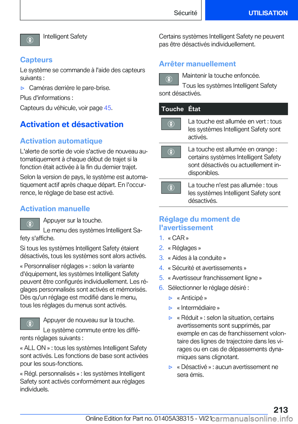 BMW 2 SERIES GRAN COUPE 2022  Notices Demploi (in French) �I�n�t�e�l�l�i�g�e�n�t��S�a�f�e�t�y
�C�a�p�t�e�u�r�s
�L�e��s�y�s�t�è�m�e��s�e��c�o�m�m�a�n�d�e��