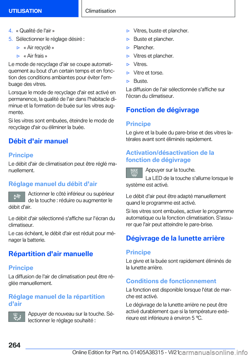 BMW 2 SERIES GRAN COUPE 2022  Notices Demploi (in French) �4�.�k��Q�u�a�l�i�t�é��d�e��l�'�a�i�r��{�5�.�S�é�l�e�c�t�i�o�n�n�e�r��l�e��r�é�g�l�a�g�e��d�é�s�i�r�é��:'x�k��A�i�r��r�e�c�y�c�l�é��{'x�k��A�i�r��f�r�a�i�s��{
�L�e��m�