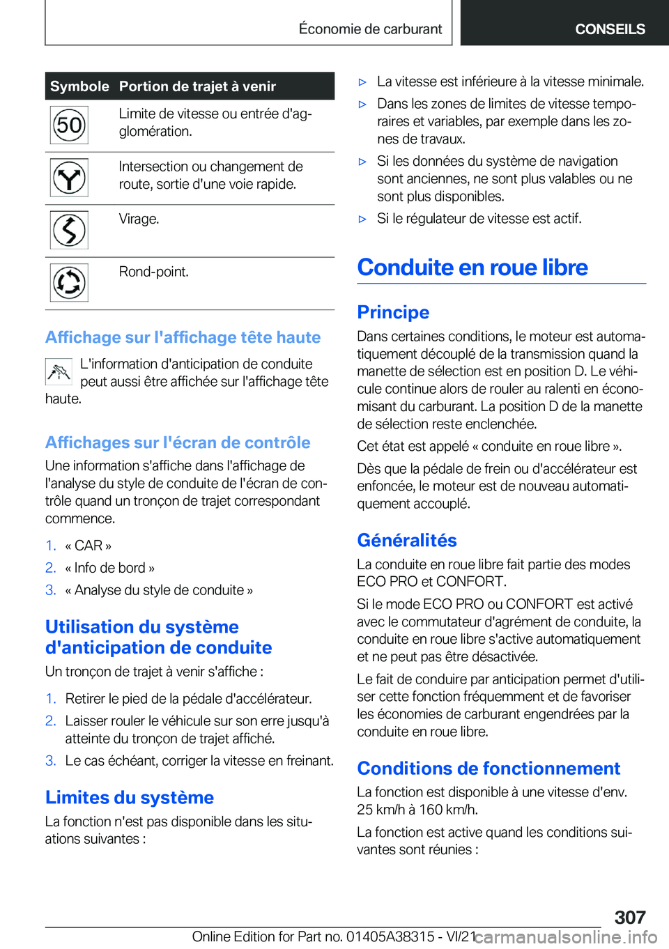 BMW 2 SERIES GRAN COUPE 2022  Notices Demploi (in French) �S�y�m�b�o�l�e�P�o�r�t�i�o�n��d�e��t�r�a�j�e�t��
