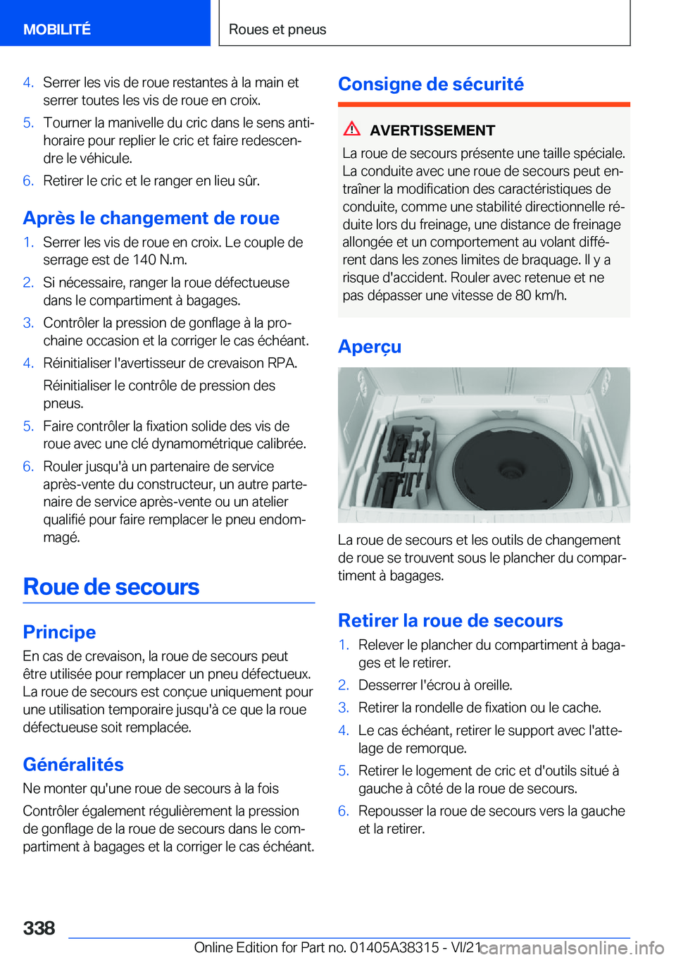 BMW 2 SERIES GRAN COUPE 2022  Notices Demploi (in French) �4�.�S�e�r�r�e�r��l�e�s��v�i�s��d�e��r�o�u�e��r�e�s�t�a�n�t�e�s��