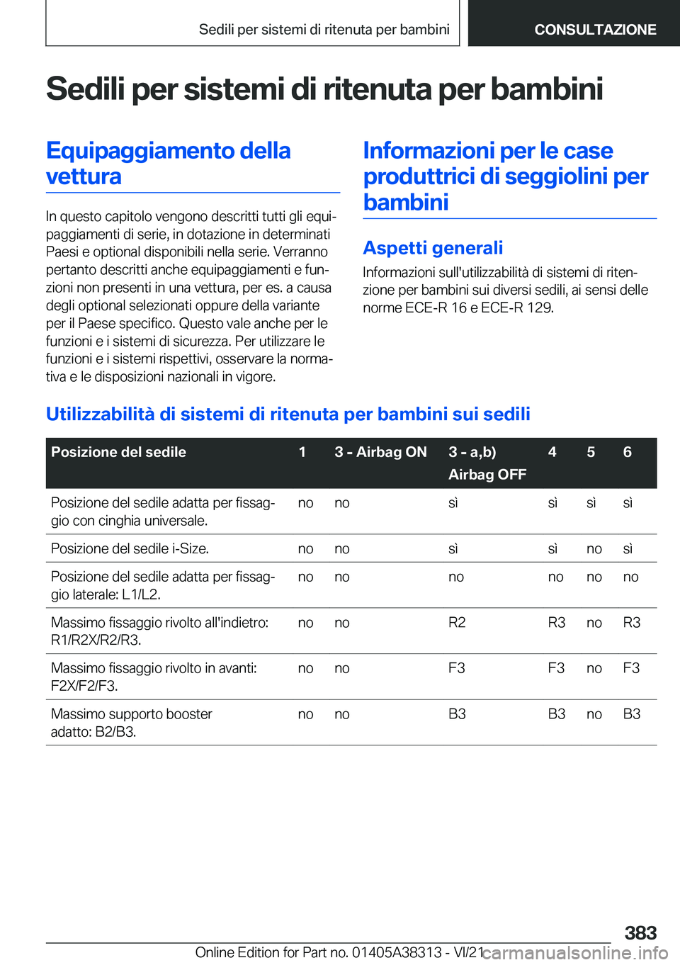 BMW 2 SERIES GRAN COUPE 2022  Libretti Di Uso E manutenzione (in Italian) �S�e�d�i�l�i��p�e�r��s�i�s�t�e�m�i��d�i��r�i�t�e�n�u�t�a��p�e�r��b�a�m�b�i�n�i�E�q�u�i�p�a�g�g�i�a�m�e�n�t�o��d�e�l�l�a�v�e�t�t�u�r�a
�I�n��q�u�e�s�t�o��c�a�p�i�t�o�l�o��v�e�n�g�o�n�o��d�e�