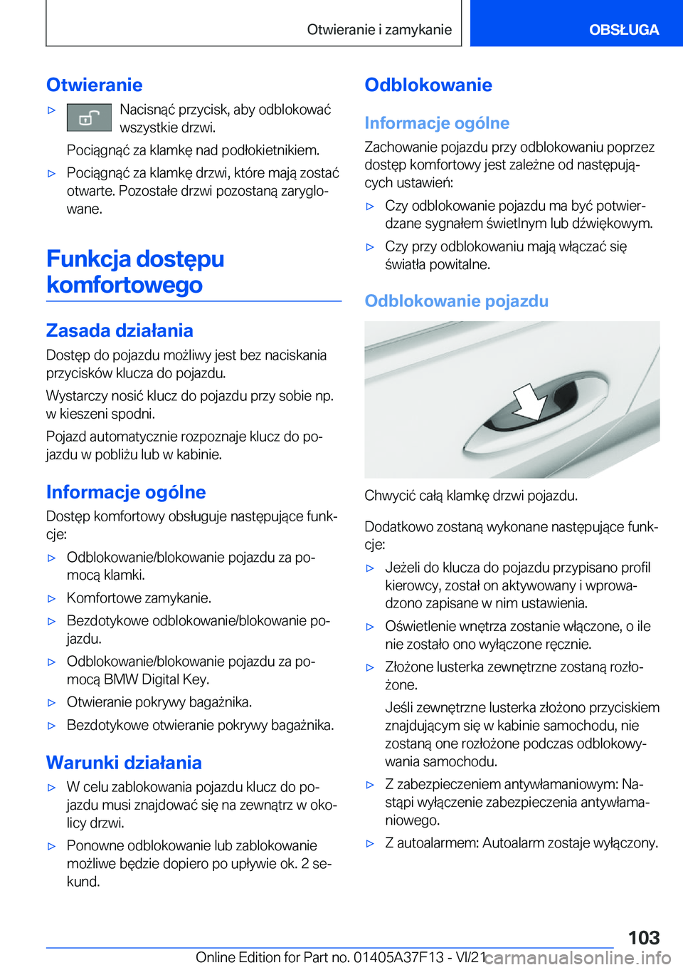 BMW 2 SERIES GRAN COUPE 2022  Instrukcja obsługi (in Polish) �O�t�w�i�e�r�a�n�i�e'x�N�a�c�i�s�n�