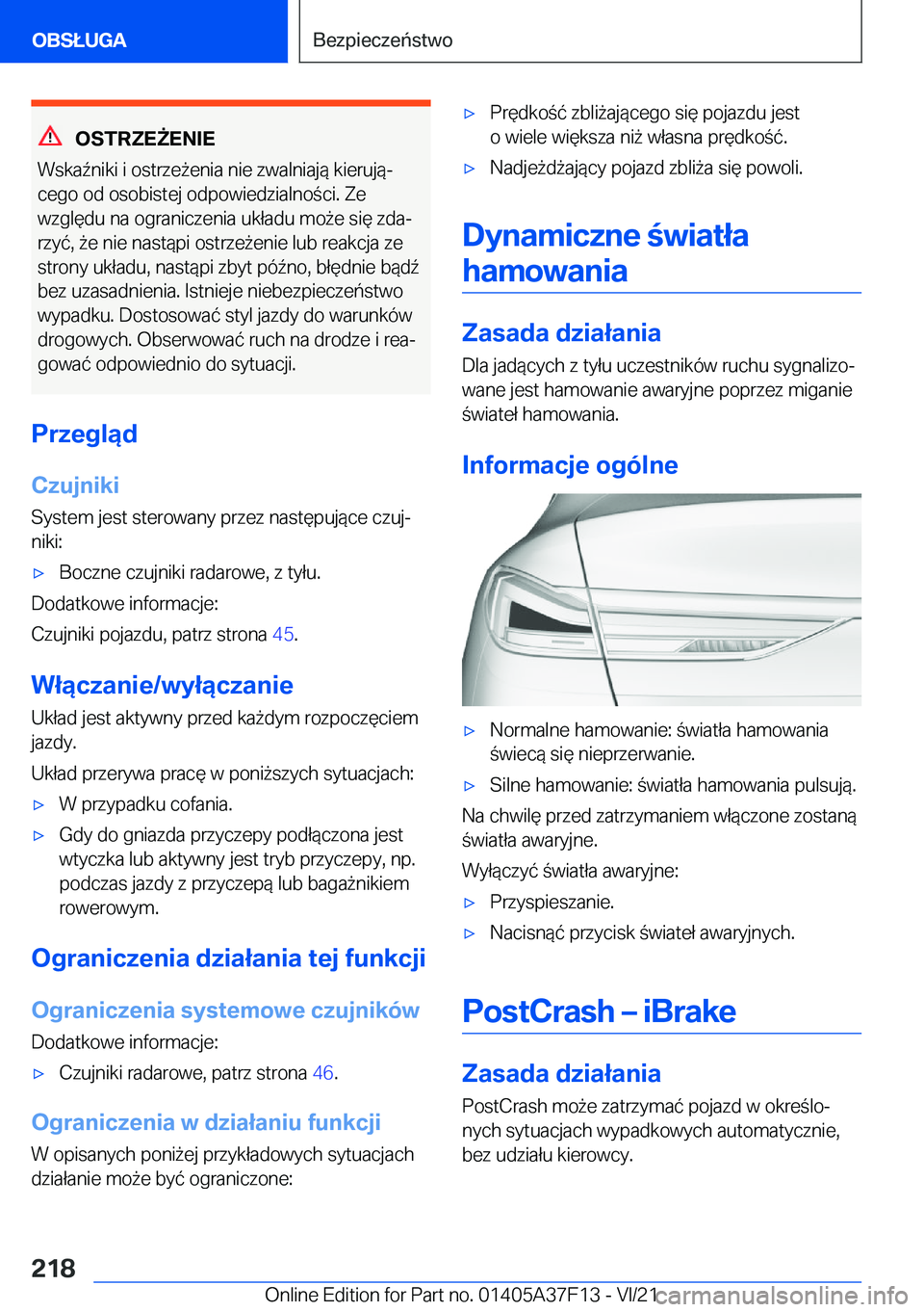 BMW 2 SERIES GRAN COUPE 2022  Instrukcja obsługi (in Polish) �O�S�T�R�Z�E8�E�N�I�E
�W�s�k�a7�n�i�k�i��i��o�s�t�r�z�e9�e�n�i�a��n�i�e��z�w�a�l�n�i�a�j�