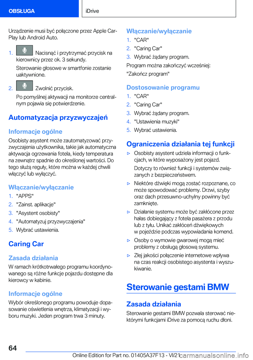 BMW 2 SERIES GRAN COUPE 2022  Instrukcja obsługi (in Polish) �U�r�z�