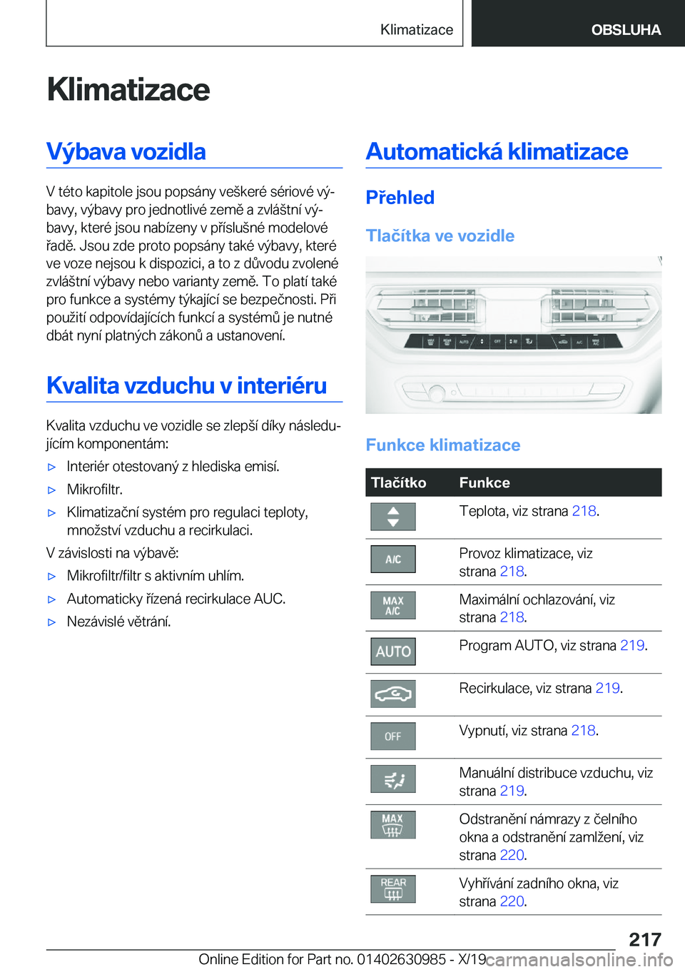 BMW 2 SERIES GRAN COUPE 2020  Návod na použití (in Czech) �K�l�i�m�a�t�i�z�a�c�e�V�