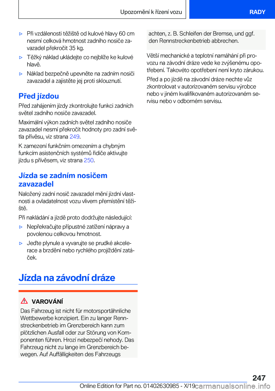 BMW 2 SERIES GRAN COUPE 2020  Návod na použití (in Czech) x�P�i��v�z�d�