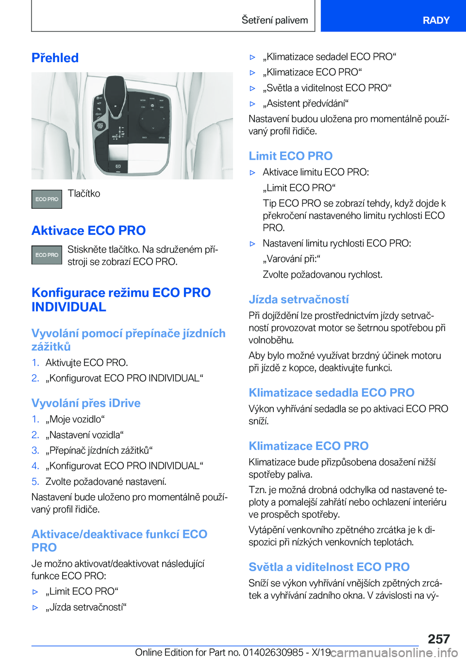 BMW 2 SERIES GRAN COUPE 2020  Návod na použití (in Czech) �P�e�h�l�e�d
�T�l�a�č�
