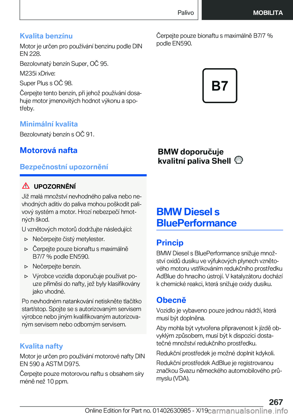 BMW 2 SERIES GRAN COUPE 2020  Návod na použití (in Czech) �K�v�a�l�i�t�a��b�e�n�z�