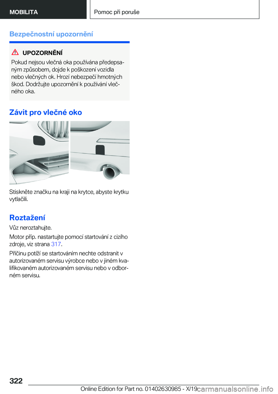 BMW 2 SERIES GRAN COUPE 2020  Návod na použití (in Czech) �B�e�z�p�e�č�n�o�s�t�n�