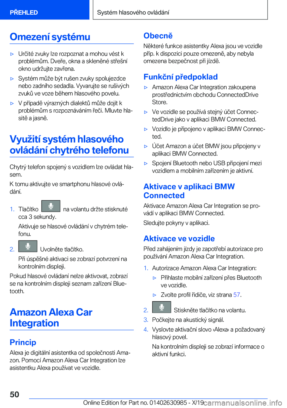 BMW 2 SERIES GRAN COUPE 2020  Návod na použití (in Czech) �O�m�e�z�e�n�