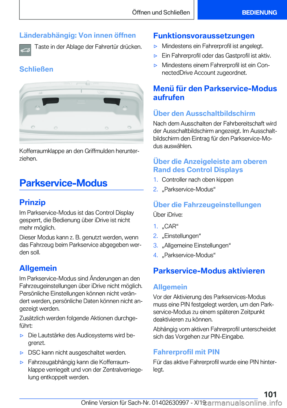BMW 2 SERIES GRAN COUPE 2020  Betriebsanleitungen (in German) �L�