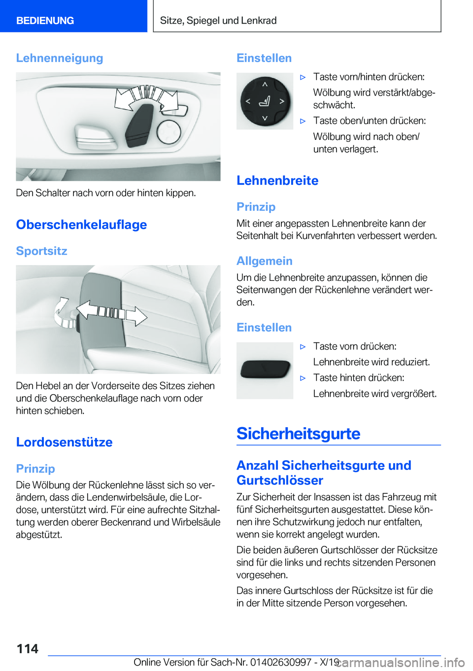BMW 2 SERIES GRAN COUPE 2020  Betriebsanleitungen (in German) �L�e�h�n�e�n�n�e�i�g�u�n�g
�D�e�n��S�c�h�a�l�t�e�r��n�a�c�h��v�o�r�n��o�d�e�r��h�i�n�t�e�n��k�i�p�p�e�n�.�O�b�e�r�s�c�h�e�n�k�e�l�a�u�f�l�a�g�e
�S�p�o�r�t�s�i�t�z
�D�e�n��H�e�b�e�l��a�n��d�e�