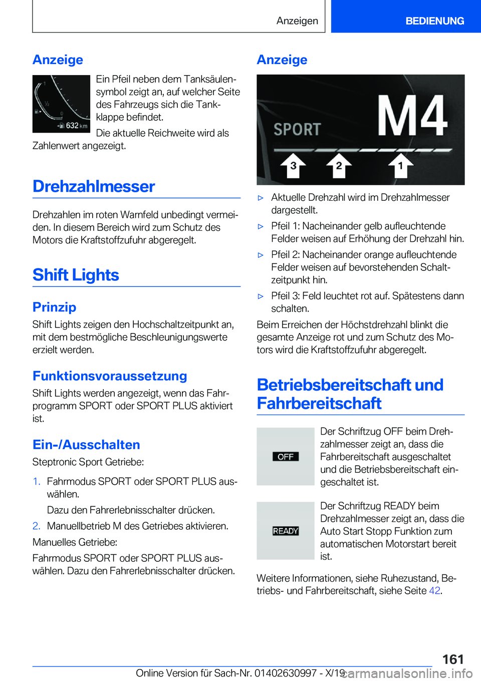 BMW 2 SERIES GRAN COUPE 2020  Betriebsanleitungen (in German) �A�n�z�e�i�g�e�E�i�n��P�f�e�i�l��n�e�b�e�n��d�e�m��T�a�n�k�s�