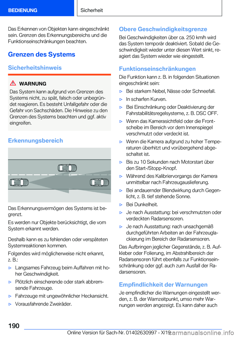 BMW 2 SERIES GRAN COUPE 2020  Betriebsanleitungen (in German) �D�a�s��E�r�k�e�n�n�e�n��v�o�n��O�b�j�e�k�t�e�n��k�a�n�n��e�i�n�g�e�s�c�h�r�