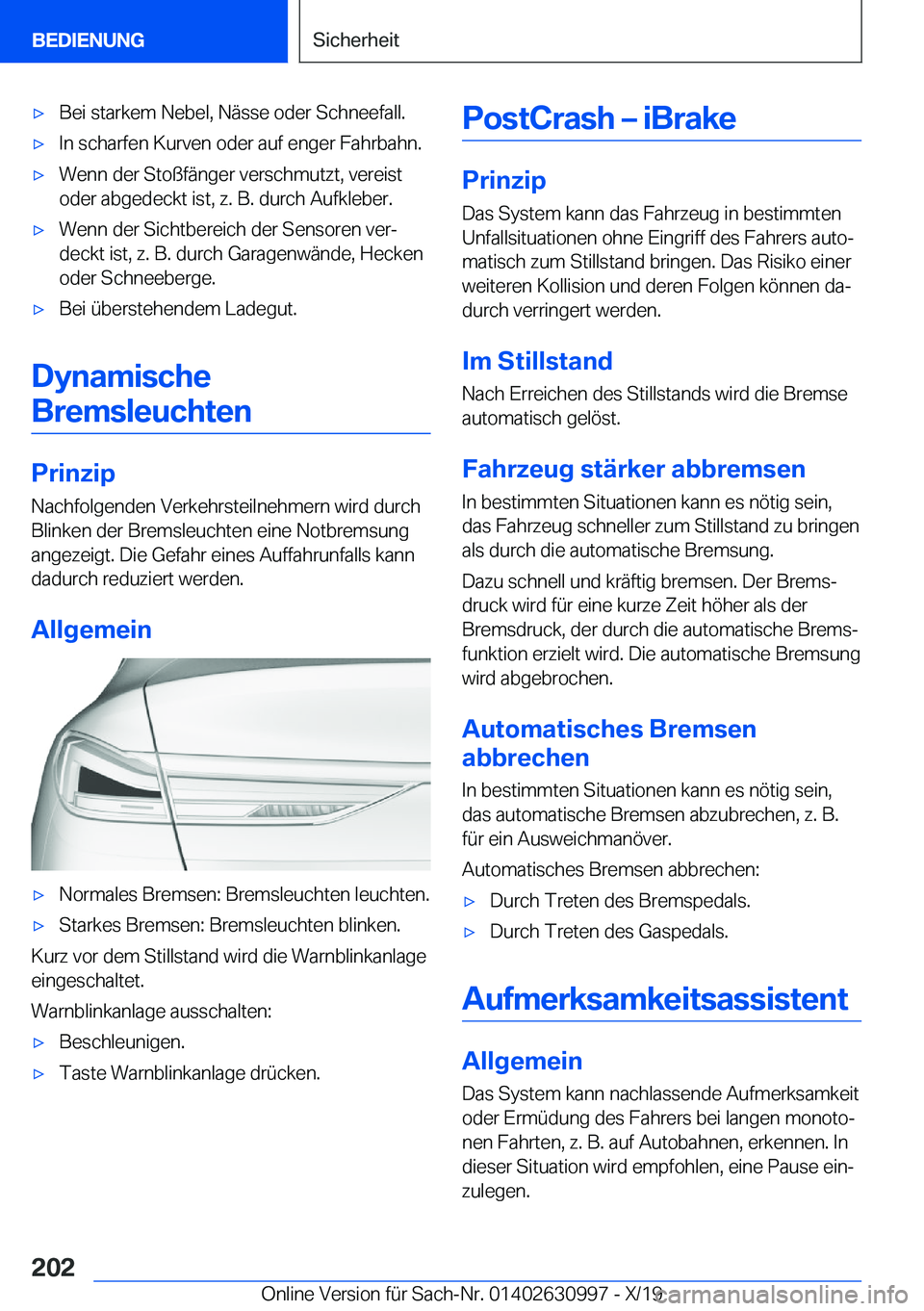 BMW 2 SERIES GRAN COUPE 2020  Betriebsanleitungen (in German) x�B�e�i��s�t�a�r�k�e�m��N�e�b�e�l�,��N�