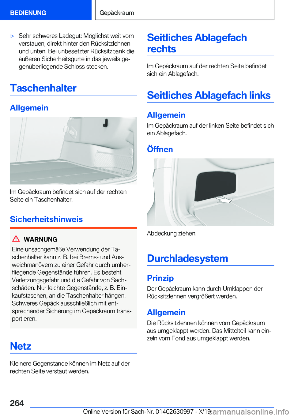 BMW 2 SERIES GRAN COUPE 2020  Betriebsanleitungen (in German) x�S�e�h�r��s�c�h�w�e�r�e�s��L�a�d�e�g�u�t�:��M�