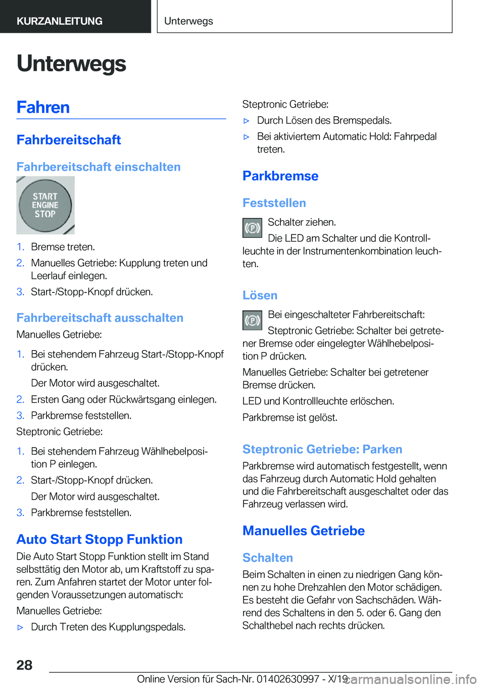 BMW 2 SERIES GRAN COUPE 2020  Betriebsanleitungen (in German) �U�n�t�e�r�w�e�g�s�F�a�h�r�e�n
�F�a�h�r�b�e�r�e�i�t�s�c�h�a�f�t
�F�a�h�r�b�e�r�e�i�t�s�c�h�a�f�t��e�i�n�s�c�h�a�l�t�e�n
�1�.�B�r�e�m�s�e��t�r�e�t�e�n�.�2�.�M�a�n�u�e�l�l�e�s��G�e�t�r�i�e�b�e�:��K�