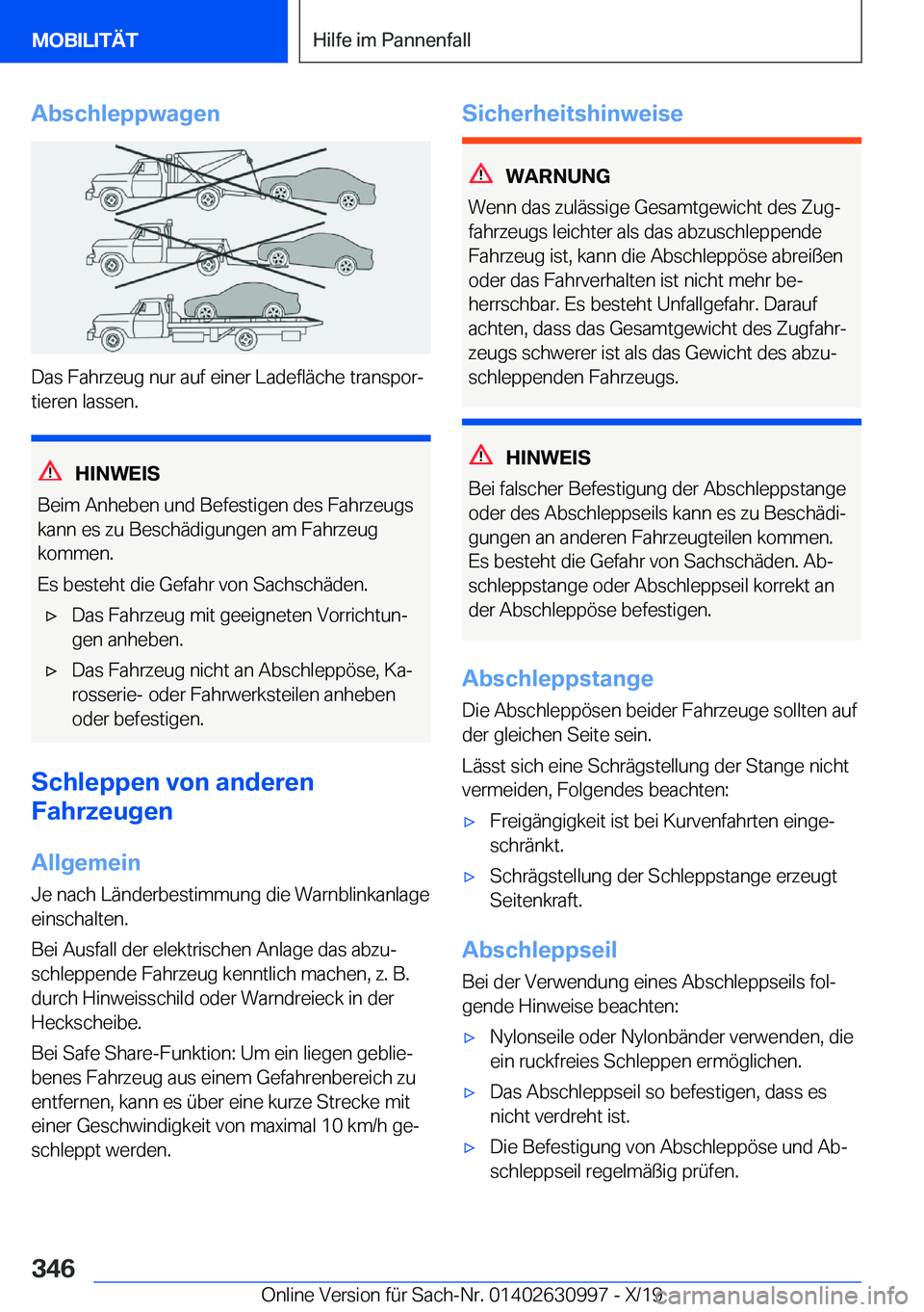 BMW 2 SERIES GRAN COUPE 2020  Betriebsanleitungen (in German) �A�b�s�c�h�l�e�p�p�w�a�g�e�n
�D�a�s��F�a�h�r�z�e�u�g��n�u�r��a�u�f��e�i�n�e�r��L�a�d�e�f�l�
