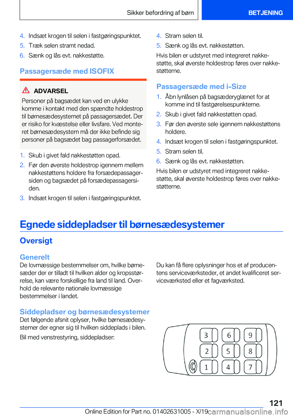 BMW 2 SERIES GRAN COUPE 2020  InstruktionsbØger (in Danish) �4�.�I�n�d�s�æ�t��k�r�o�g�e�n��t�i�l��s�e�l�e�n��i��f�a�s�t�g�