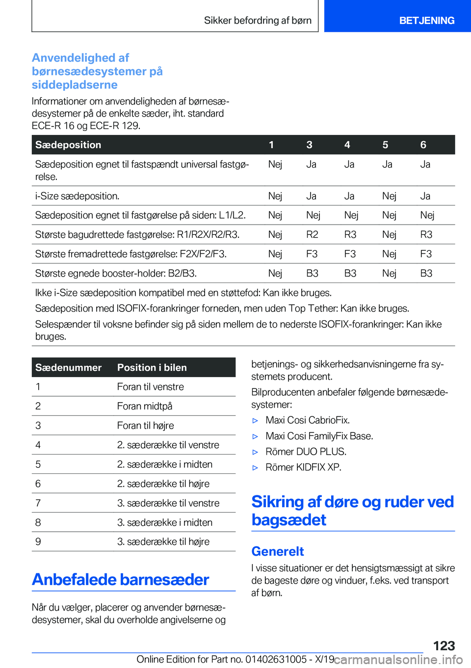 BMW 2 SERIES GRAN COUPE 2020  InstruktionsbØger (in Danish) �A�n�v�e�n�d�e�l�i�g�h�e�d��a�f
�b�