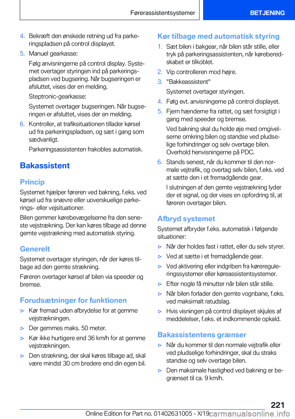 BMW 2 SERIES GRAN COUPE 2020  InstruktionsbØger (in Danish) �4�.�B�e�k�r�æ�f�t��d�e�n��