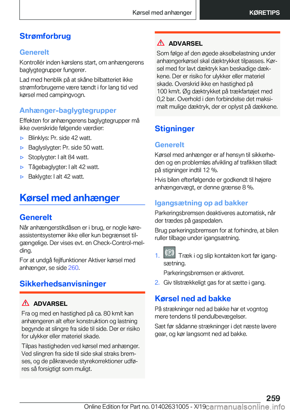 BMW 2 SERIES GRAN COUPE 2020  InstruktionsbØger (in Danish) �S�t�r�