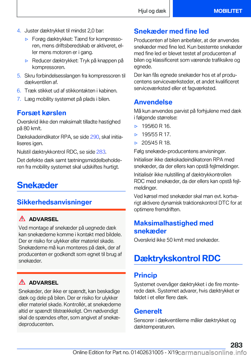 BMW 2 SERIES GRAN COUPE 2020  InstruktionsbØger (in Danish) �4�.�J�u�s�t�e�r��d�æ�k�t�r�y�k�k�e�t��t�i�l��m�i�n�d�s�t��2�,�0��b�a�r�:'x�F�o�r�