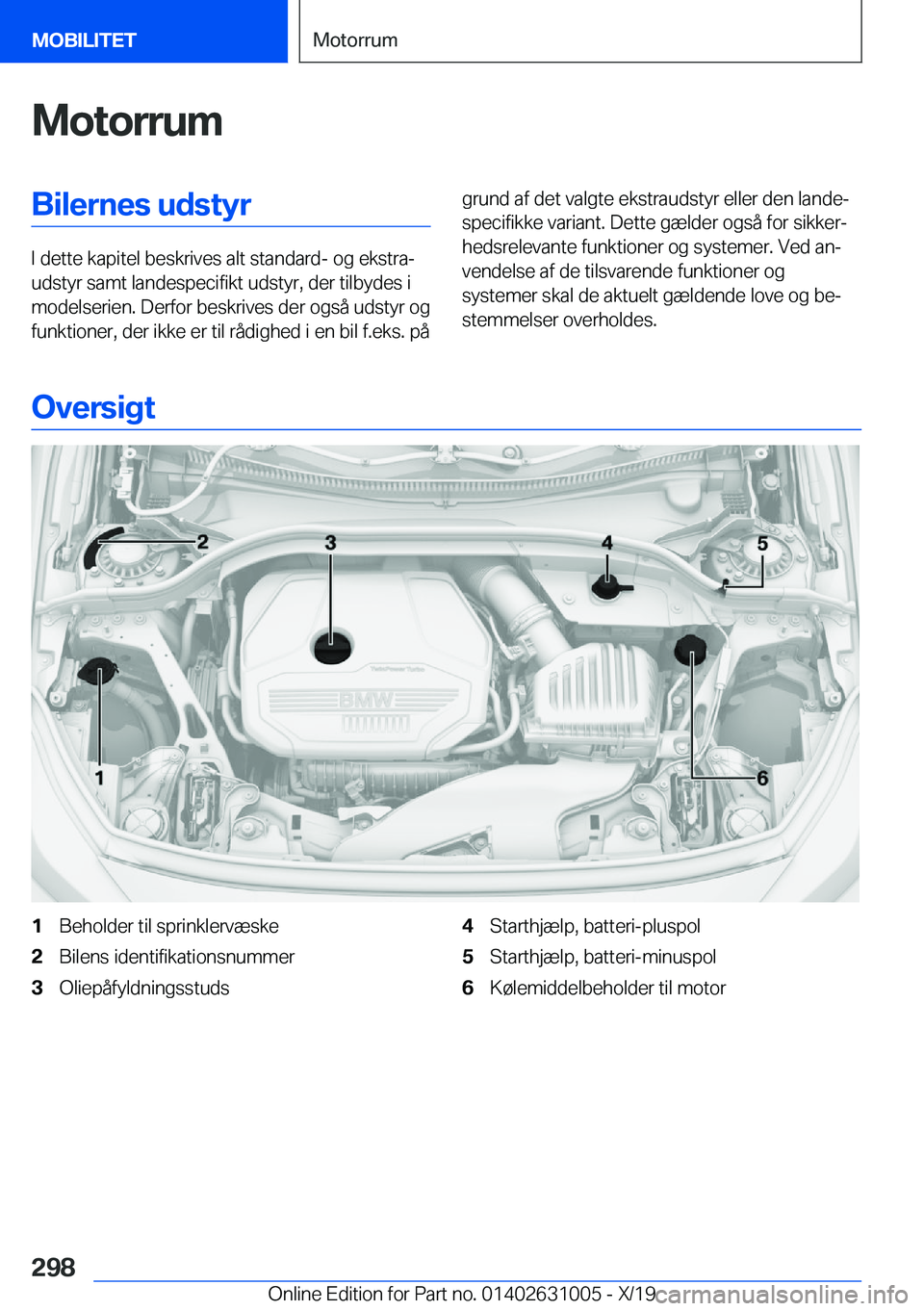 BMW 2 SERIES GRAN COUPE 2020  InstruktionsbØger (in Danish) �M�o�t�o�r�r�u�m�B�i�l�e�r�n�e�s��u�d�s�t�y�r
�I��d�e�t�t�e��k�a�p�i�t�e�l��b�e�s�k�r�i�v�e�s��a�l�t��s�t�a�n�d�a�r�d�-��o�g��e�k�s�t�r�aj
�u�d�s�t�y�r��s�a�m�t��l�a�n�d�e�s�p�e�c�i�f�i�k�t