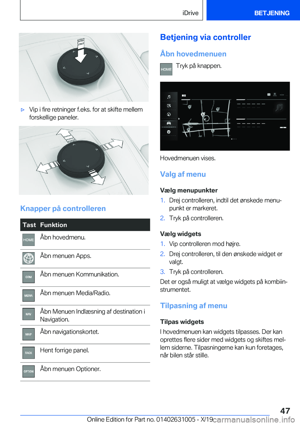 BMW 2 SERIES GRAN COUPE 2020  InstruktionsbØger (in Danish) 'x�V�i�p��i��f�i�r�e��r�e�t�n�i�n�g�e�r��f�.�e�k�s�.��f�o�r��a�t��s�k�i�f�t�e��m�e�l�l�e�m�f�o�r�s�k�e�l�l�i�g�e��p�a�n�e�l�e�r�.
�K�n�a�p�p�e�r��p�å��c�o�n�t�r�o�l�l�e�r�e�n
�T�a�s�t�