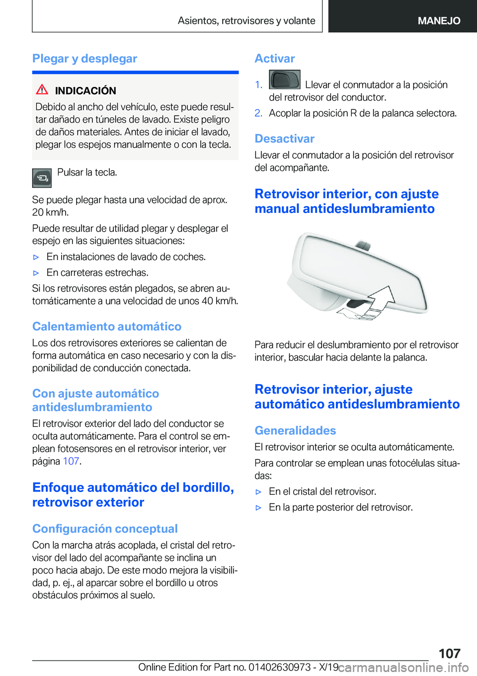 BMW 2 SERIES GRAN COUPE 2020  Manuales de Empleo (in Spanish) �P�l�e�g�a�r��y��d�e�s�p�l�e�g�a�r
�I�N�D�I�C�A�C�I�