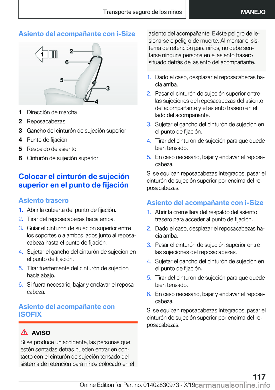 BMW 2 SERIES GRAN COUPE 2020  Manuales de Empleo (in Spanish) �A�s�i�e�n�t�o��d�e�l��a�c�o�m�p�a�