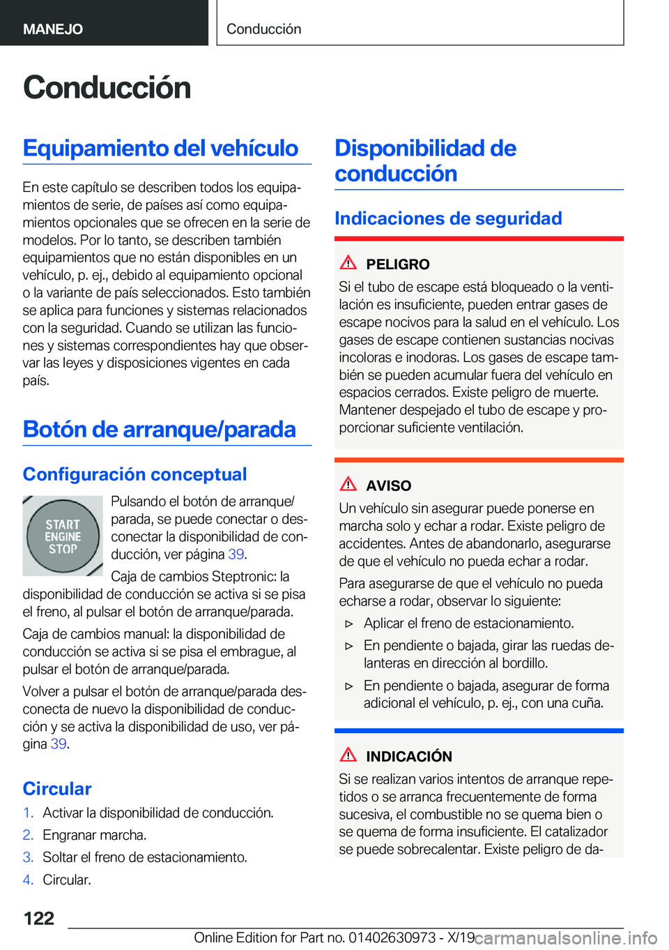 BMW 2 SERIES GRAN COUPE 2020  Manuales de Empleo (in Spanish) �C�o�n�d�u�c�c�i�