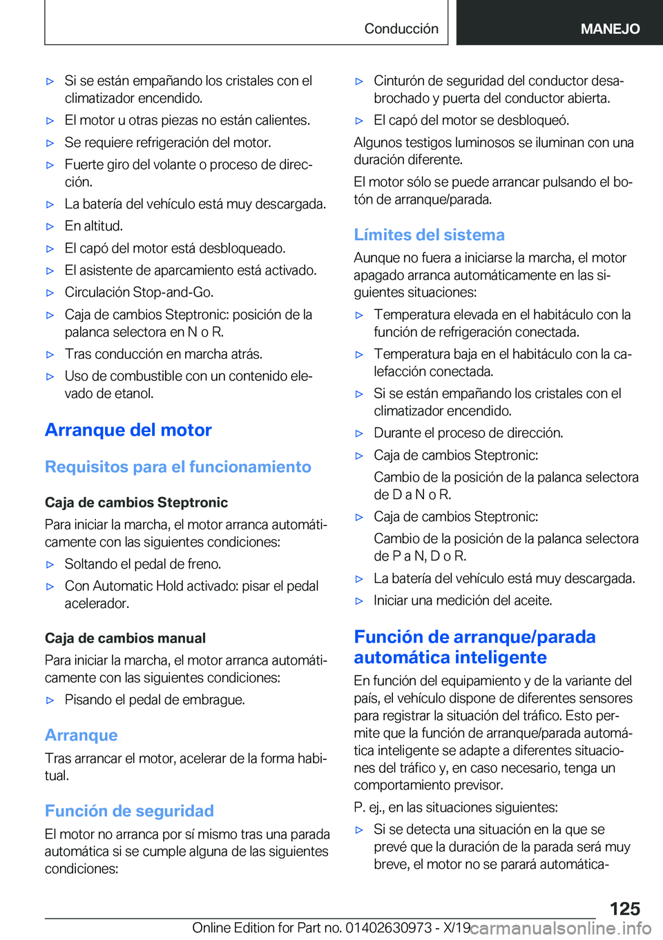 BMW 2 SERIES GRAN COUPE 2020  Manuales de Empleo (in Spanish) x�S�i��s�e��e�s�t�