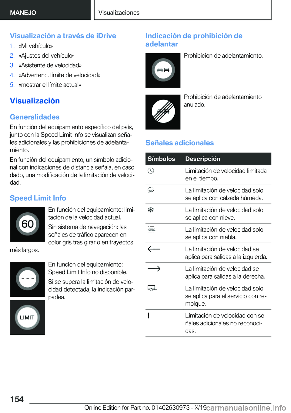 BMW 2 SERIES GRAN COUPE 2020  Manuales de Empleo (in Spanish) �V�i�s�u�a�l�i�z�a�c�i�