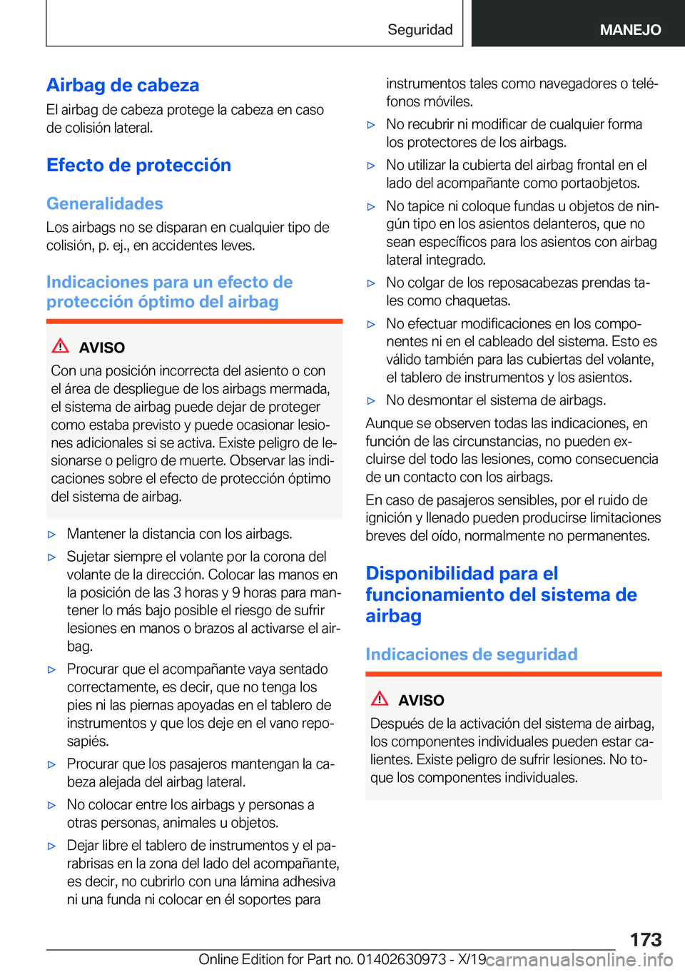 BMW 2 SERIES GRAN COUPE 2020  Manuales de Empleo (in Spanish) �A�i�r�b�a�g��d�e��c�a�b�e�z�a
�E�l��a�i�r�b�a�g��d�e��c�a�b�e�z�a��p�r�o�t�e�g�e��l�a��c�a�b�e�z�a��e�n��c�a�s�o
�d�e��c�o�l�i�s�i�