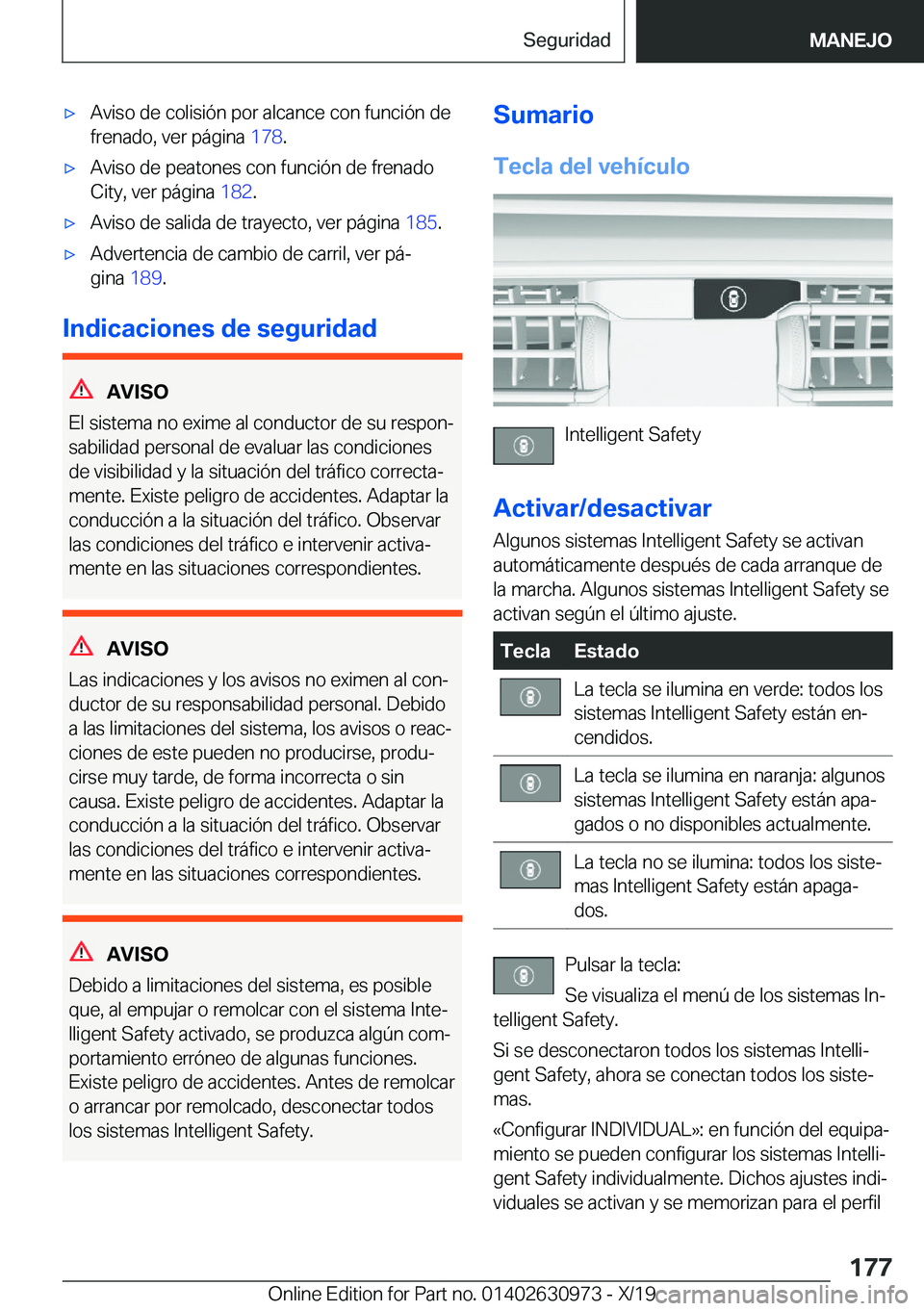 BMW 2 SERIES GRAN COUPE 2020  Manuales de Empleo (in Spanish) x�A�v�i�s�o��d�e��c�o�l�i�s�i�