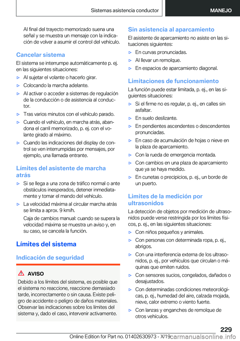 BMW 2 SERIES GRAN COUPE 2020  Manuales de Empleo (in Spanish) �A�l��f�i�n�a�l��d�e�l��t�r�a�y�e�c�t�o��m�e�m�o�r�i�z�a�d�o��s�u�e�n�a��u�n�a�s�e�