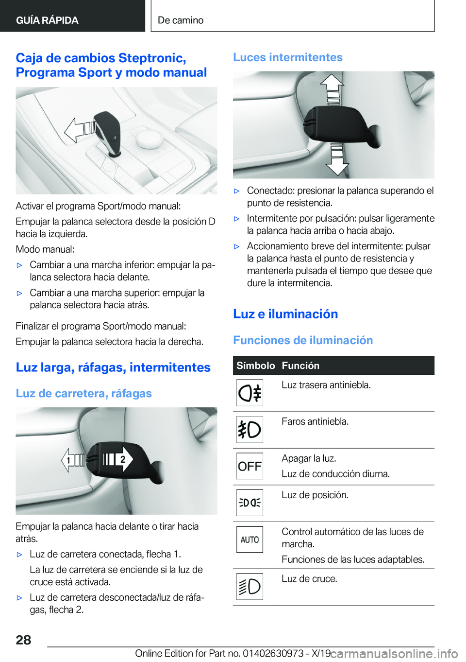 BMW 2 SERIES GRAN COUPE 2020  Manuales de Empleo (in Spanish) �C�a�j�a��d�e��c�a�m�b�i�o�s��S�t�e�p�t�r�o�n�i�c�,
�P�r�o�g�r�a�m�a��S�p�o�r�t��y��m�o�d�o��m�a�n�u�a�l
�A�c�t�i�v�a�r��e�l��p�r�o�g�r�a�m�a��S�p�o�r�t�/�m�o�d�o��m�a�n�u�a�l�:
�E�m�p�u�j�