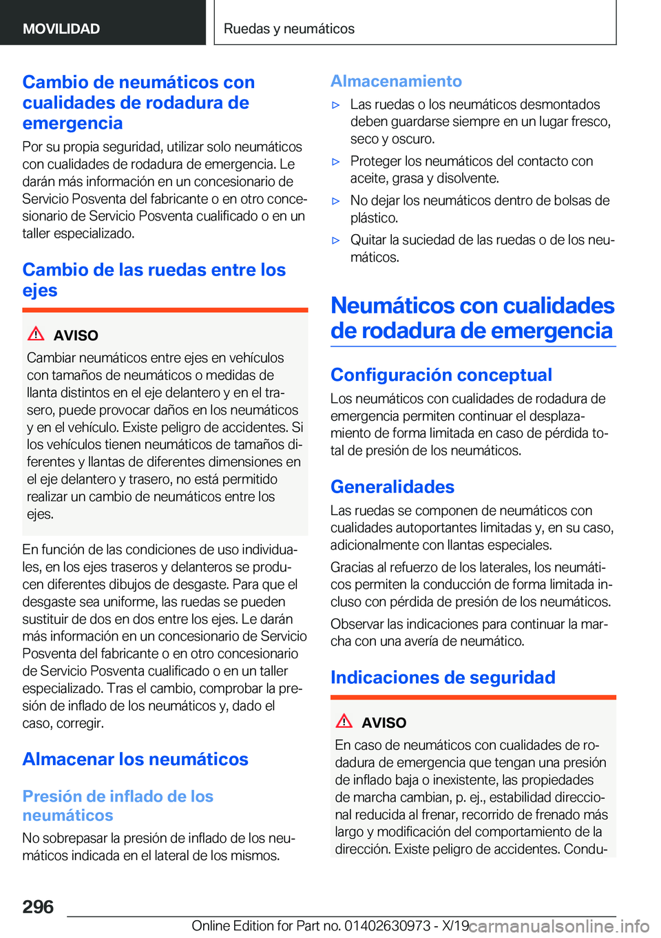 BMW 2 SERIES GRAN COUPE 2020  Manuales de Empleo (in Spanish) �C�a�m�b�i�o��d�e��n�e�u�m�