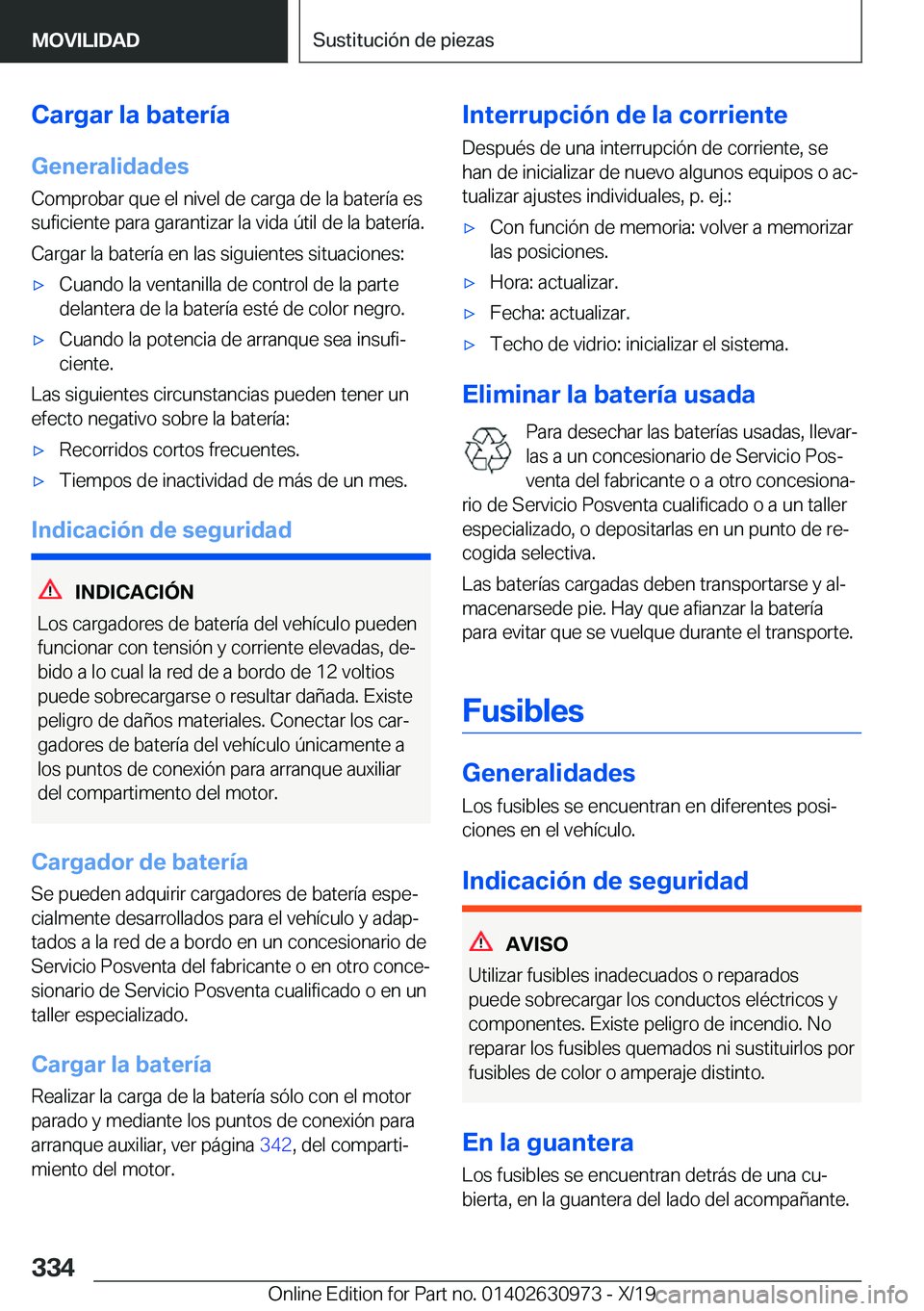 BMW 2 SERIES GRAN COUPE 2020  Manuales de Empleo (in Spanish) �C�a�r�g�a�r��l�a��b�a�t�e�r�