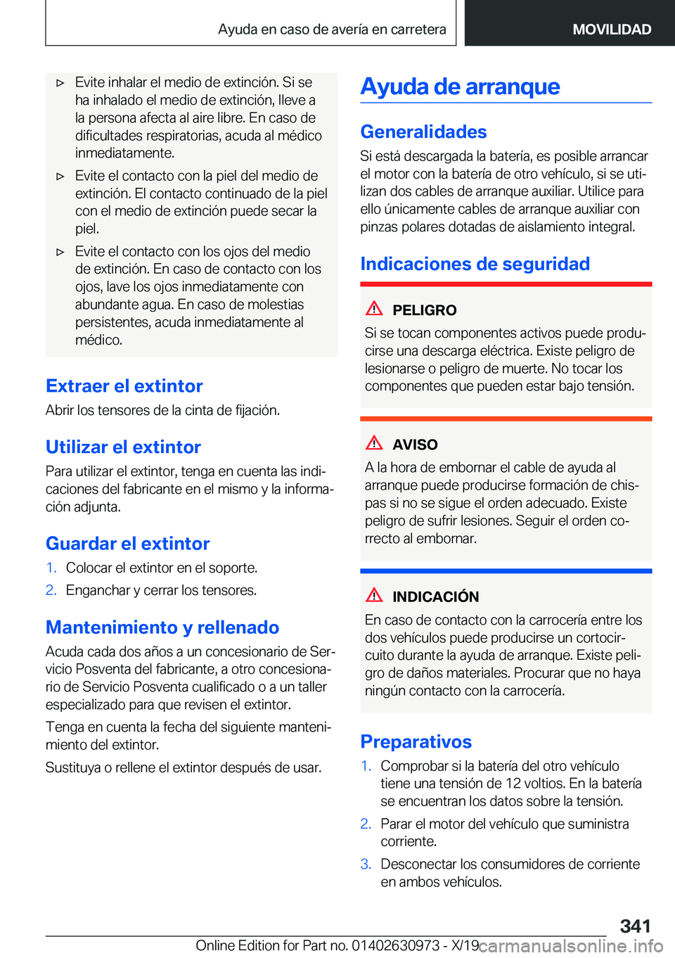 BMW 2 SERIES GRAN COUPE 2020  Manuales de Empleo (in Spanish) x�E�v�i�t�e��i�n�h�a�l�a�r��e�l��m�e�d�i�o��d�e��e�x�t�i�n�c�i�
