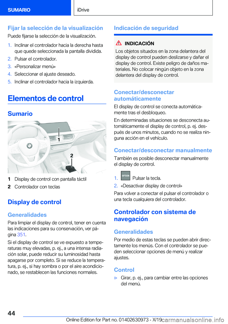 BMW 2 SERIES GRAN COUPE 2020  Manuales de Empleo (in Spanish) �F�i�j�a�r��l�a��s�e�l�e�c�c�i�