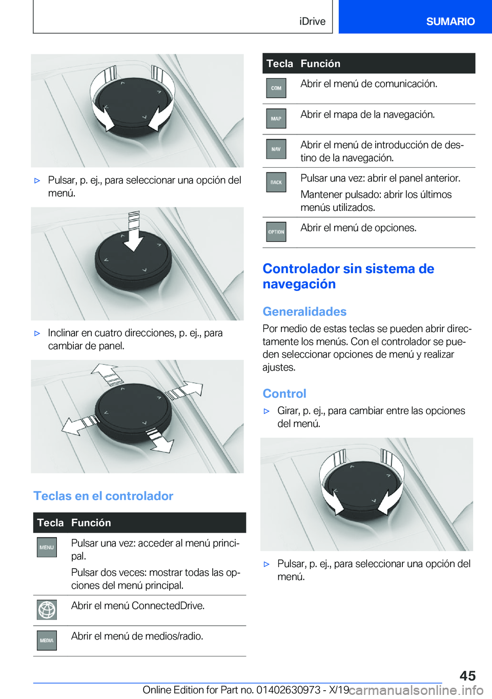 BMW 2 SERIES GRAN COUPE 2020  Manuales de Empleo (in Spanish) x�P�u�l�s�a�r�,��p�.��e�j�.�,��p�a�r�a��s�e�l�e�c�c�i�o�n�a�r��u�n�a��o�p�c�i�