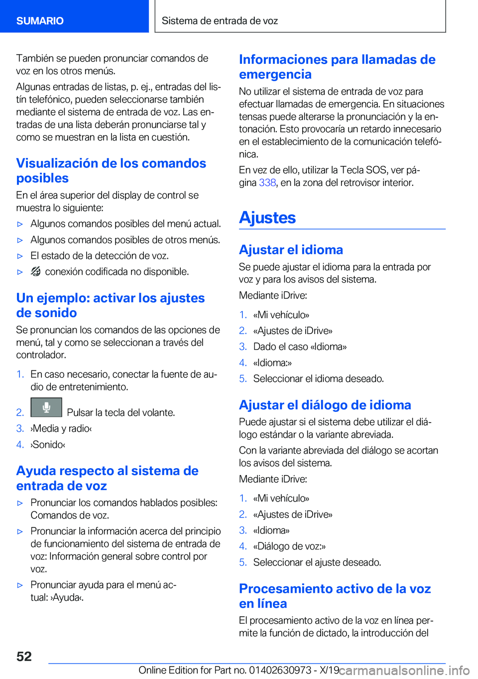 BMW 2 SERIES GRAN COUPE 2020  Manuales de Empleo (in Spanish) �T�a�m�b�i�