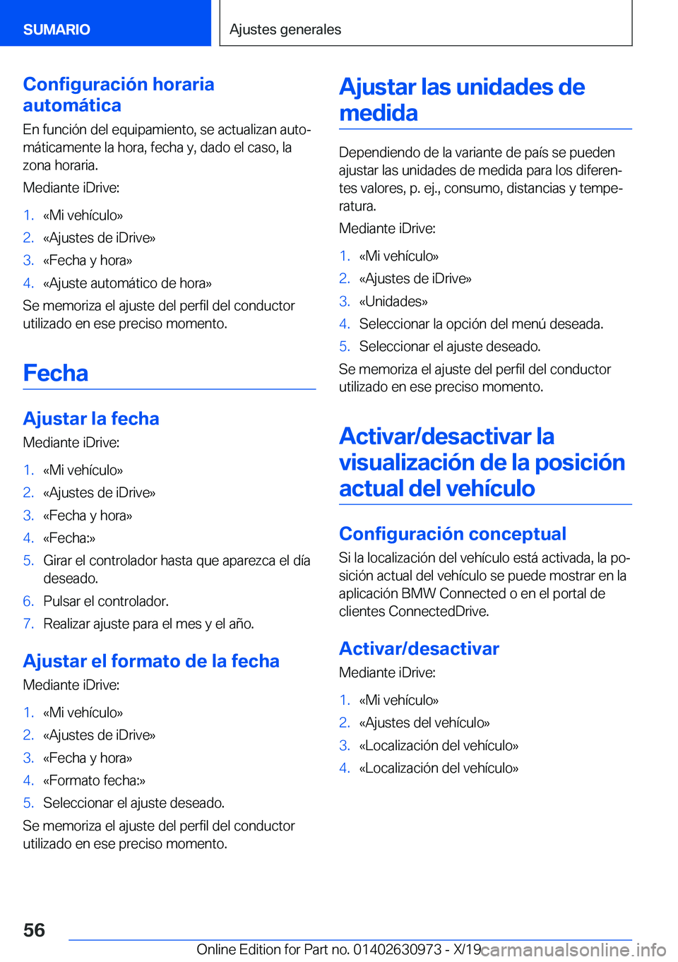 BMW 2 SERIES GRAN COUPE 2020  Manuales de Empleo (in Spanish) �C�o�n�f�i�g�u�r�a�c�i�