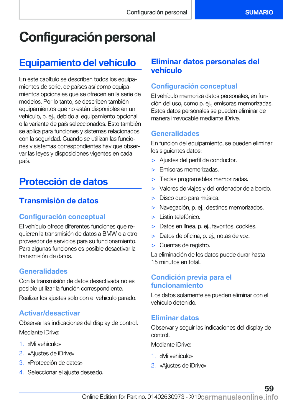 BMW 2 SERIES GRAN COUPE 2020  Manuales de Empleo (in Spanish) �C�o�n�f�i�g�u�r�a�c�i�