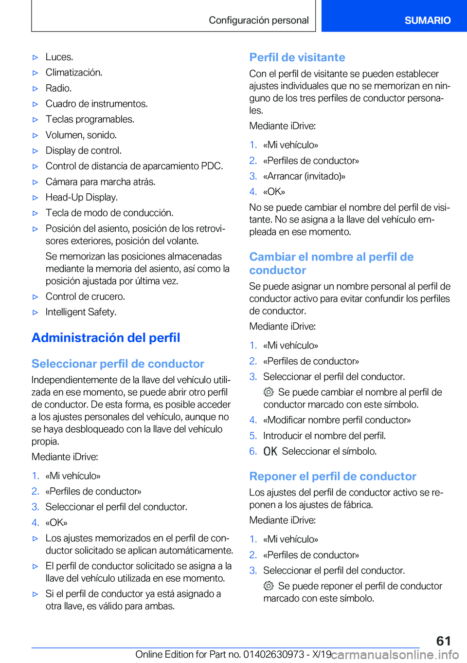 BMW 2 SERIES GRAN COUPE 2020  Manuales de Empleo (in Spanish) x�L�u�c�e�s�.x�C�l�i�m�a�t�i�z�a�c�i�
